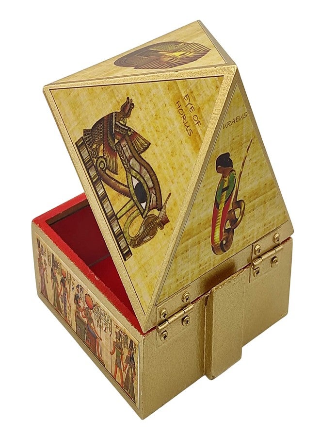 Plus Value Wooden Vastu Pyramid Wish Box | Money Attraction Cash Box with Egyptian Symbols | Reiki Healing Energy Wealth, Success & Prosperity | Feng Shui Decor for Home Office Temple | 4 Inch - Image 5